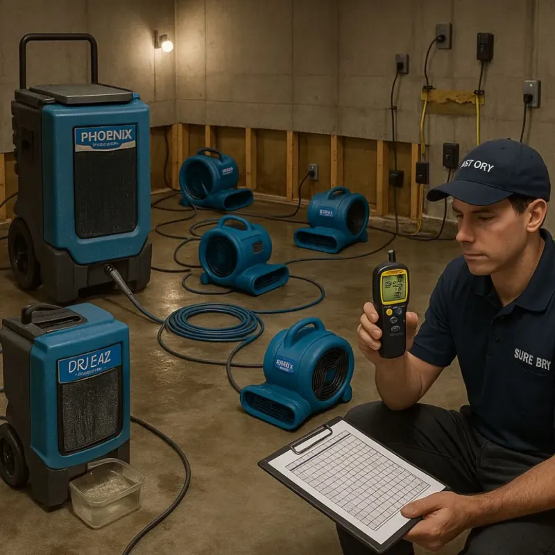 Structural Drying and Dehumidification process in Ballplay, AL